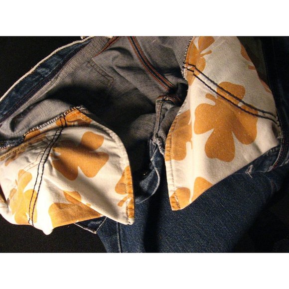 Lucky Brand Dungarees Jeans Sz 10/30 Distressed Button Fly Easy Riders Stright - Picture 11 of 12